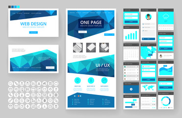 Website design template and interface elements