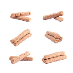 Raw kebab meat on a stick