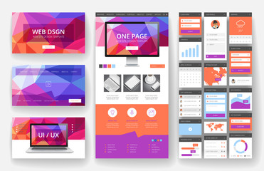 Website design template and interface elements