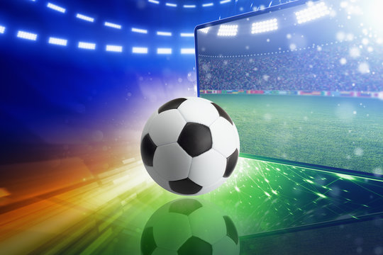 Live television broadcast of soccer match