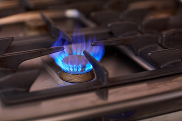 burning gas stove flame