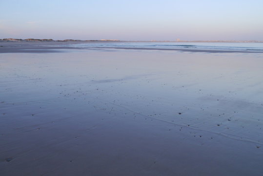 Dawn landscape on Gamboa Beach near Beleal / Peniche, Portugal.