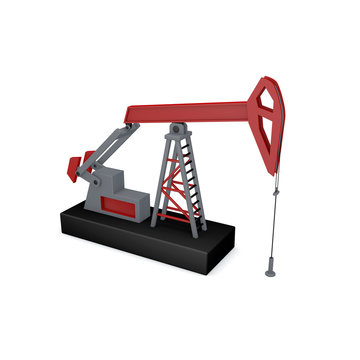 Oil pump jack.Isolated on white background.3D rendering illustration.