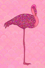 Panele Szklane  Różowe flamingi dekoracyjne.