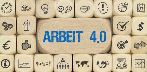 Arbeit 4.0 / Würfel mit Symbole