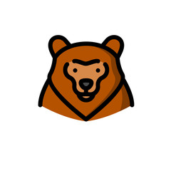 Brown grizzly bear vector illustration