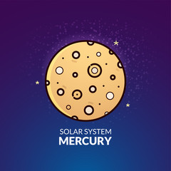 Planet Mercury vector illustration