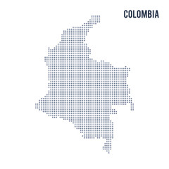 Fototapeta na wymiar Vector dotted map of Colombia isolated on white background .