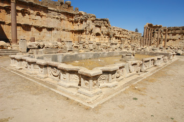 Overview of Great Court, Baalbek Lebanon
