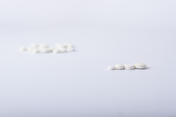pills medicine on white background