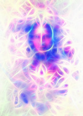 Goddess Woman and oriental ornamental mandala Fractal effect.