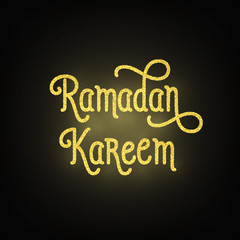 Ramadan Kareem. Glitter gold Ramadan holiday typography