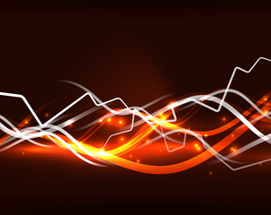 Glowing wavy lines template