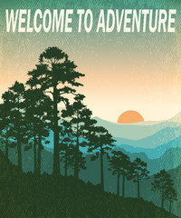 Poster, vector image, illustration, nature, adventure