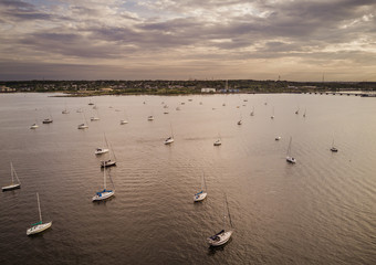 Aerial Perth Amboy Ocean Boats