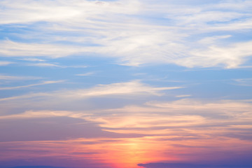 Naklejka na ściany i meble incredibly beautiful sunset, clouds at sunset, colorful sunset