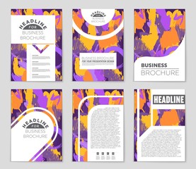 Naklejka premium Abstract vector layout background set. For art template design, list, front page, mockup brochure theme style, banner, idea, cover, booklet, print, flyer, book, blank, card, ad, sign, sheet,, a4.