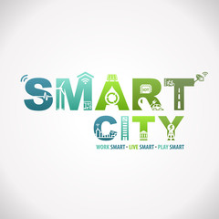 Smart City Work Live Play Smart Design Text Infographic