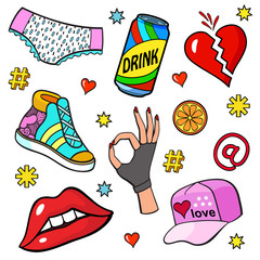 Comic book style stickers