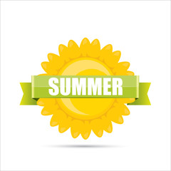 vector summer label. summer icon with sun.