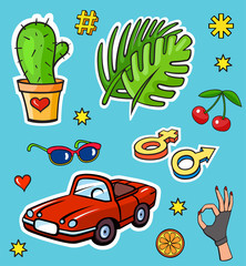 Pop art style fashion stickers