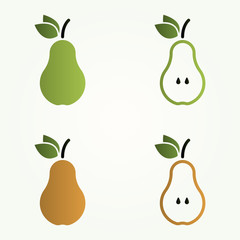 Obraz premium Illustration on a pear, vector