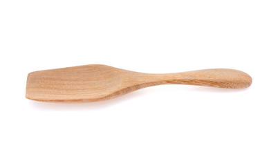 Wooden spoon isolated on white background.