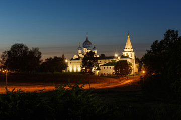 Suzdal Kremlin in summer night