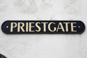 Priestgate Street Sign in Peterborough