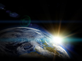 Fototapeta na wymiar Beautiful earth in space