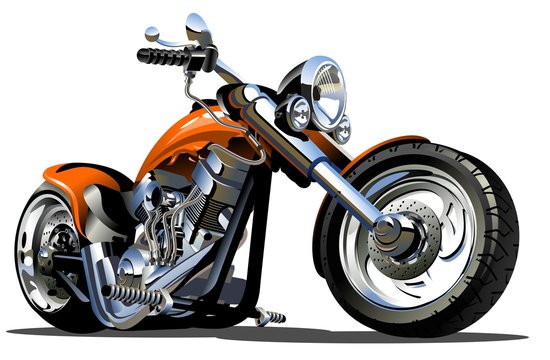 Vector Cartoon Motorbike. Available EPS-8 vector format separated by groups and layers for easy edit