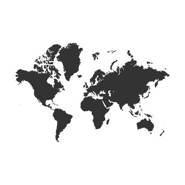 Vector Earth Map detailed Silhouette