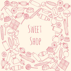 hand drawn candy set