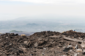 Volcanic crater on Mount Etna in Sicily
