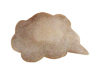 Watercolor painting of brown speech bubbles. banners for text or icons - backgrounds with watercolor texture.