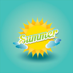 vector summer label. summer icon with sun.