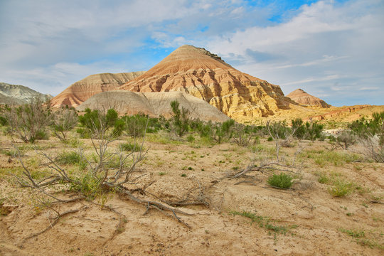 Aktau mountains in Altyn-Emel National Park, Kazakhstan