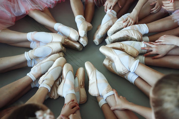 Little Dancer legs in a circle on The Floor(in black&white)