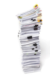Stack of Documents isolated on white background