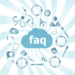 Text Faq. Education concept. frequently asked questions . Set of web icons for business, finance and communication