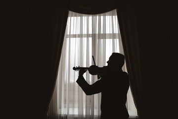 Man silhouette with violin © Svetlana Iakusheva