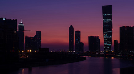 Sea And Buildings Night - Dubai