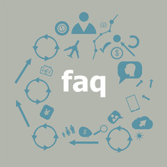Text Faq. Education concept. frequently asked questions . Universal and standard icons for web and app