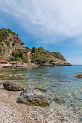 Beach at Isola Bella in Taormina, Sicily, Italy