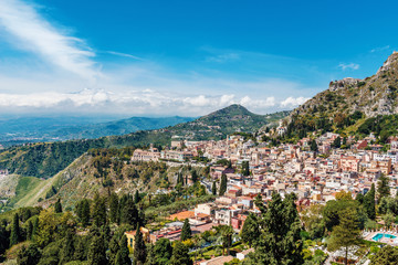 Fototapeta na wymiar Cityscape of Taormina, Sicily, Italy