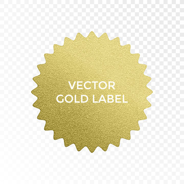Vector gold label star multi point golden glitter texture vector isolated icon