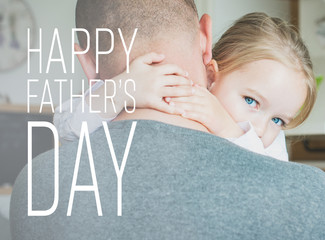 Father and daughter in the kitchen, father's day concept, real family © andreaobzerova
