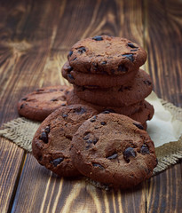 Pile of chocolate chip cookies