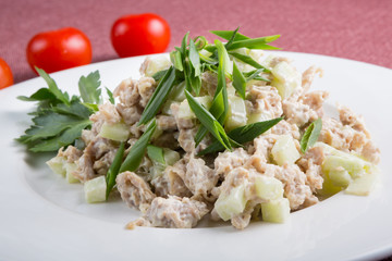 Asian cucumber chicken salad