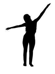 Silhouette of girl on white background
